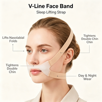 Bandeau facial réutilisable en V pour le sommeil, sangle de lifting anti double menton, sangle amincissante pour le visage, modelateur physique de la mâchoire, à porter jour et nuit