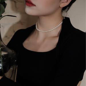 Collier de perles de riz d'eau douce naturelles, collection automne-hiver, nouveau style baroque pour femmes - Product Image 2