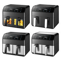 Friteuse à double casserole Friteuse électrique de grande capacité 8L Friteuse électrique multifonctionnelle à double baril Friteuse domestique en acier inoxydable