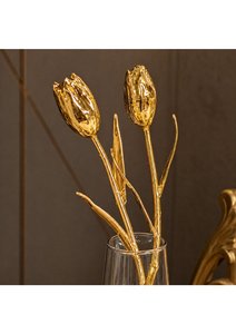 ดอกทิวลิปเคลือบทองคำแท้ 24K สุดหรู ของตกแต่งบ้านสุดสง่างาม เหมาะสำหรับของขวัญ ของตกแต่งงานแต่งงาน วันครบรอบ และโอกาสพิเศษต่างๆ - Product Image 2