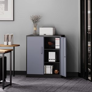 Moderno Armario de Almacenamiento Metálico para Garaje, 2 Puertas, 2 Estantes Ajustables, Armario de Acero con Cerradura, para Oficina en Casa, Uso <span class=keywords><strong>Exterior</strong></span>, Impermeable - Product Image 3