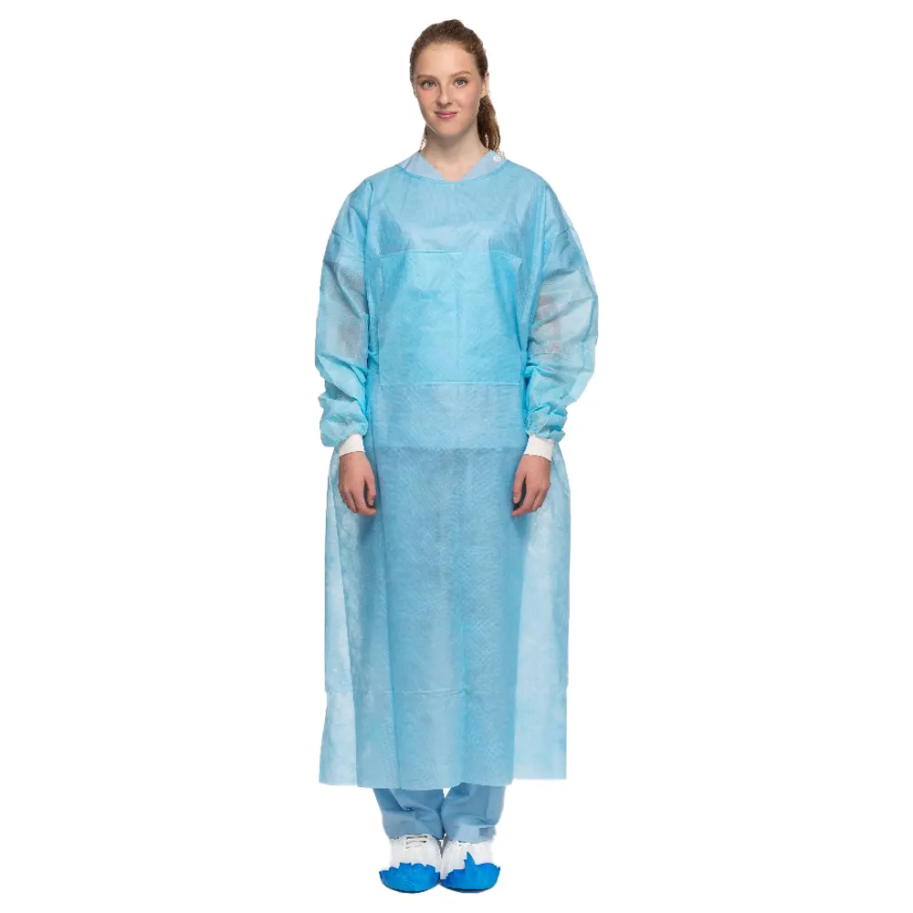Blue CPE Protective Suits Disposable Clothing PPE Factory Medical Non Woven Safety Coverall Paint Disposable SMS Isolation Gown