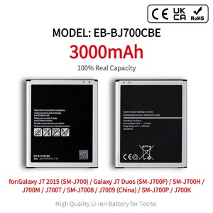 Batterie de remplacement Li-ion EB-BJ700CBE 3000mAh pour J7 <span class=keywords><strong>2015</strong></span> SM-<span class=keywords><strong>J700</strong></span>/J700F/J700H/J700M, cycle 100%, neuve, en stock, noire - Product Image 1