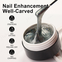 Gel de Construction Scintillant Sans HEMA ni TPO, Extension d'Ongles Dur en Gel Pailleté Marron, Bonne Consistance, Faible Odeur, Gel UV