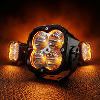 Feux LED de 5 pouces, faisceau blanc, avec halo DRL ambre, design trèfle, pour camion, jeep, SUV, 4x4, conduite tout-terrain, feux antibrouillard, paire