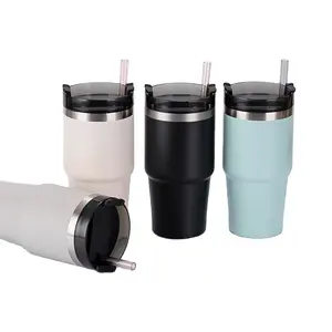 Nieuwe Hoge Kwaliteit 20Oz/30Oz Interne Draad Tumbler Dubbele Wand Roestvrijstalen Auto Cup Met Deksel En Stro Custom Logo Op Voorraad