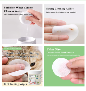 Super March Quick Shipping 200pcs Natural Premium Eco-Friendly Pet Circle <strong>Wipes</strong> Cleansing <strong>Wipes</strong> for Cats and Dogs Eye Cleaning - Product Image 6