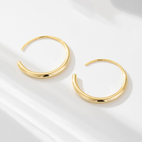 Pendientes de Aro Veganos Simples de Plata de Ley 925, Chapados en Oro, para Mujer, Venta al por Mayor