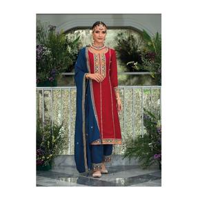 Nouvelle Collection Soie avec Broderie Designer Salwar Kameez Costumes avec Dupatta pour Mariage et Fête - Product Image 1