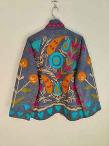 Suzani Embroidered <b>Jacket</b> Handmade Ethnic <b>Jacket</b> Floral Suzani <b>Jacket</b> Pure Cotton <b>Jacket</b> Boho <b>Hippie</b> Gift For Her - Product Image 6