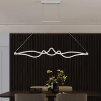 Lampes suspendues à LED pour la maison moderne Lampes suspendues longues ondulées minimalistes Luminaires de table à manger pour restaurant