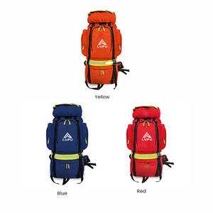LUPU Red Tactical <b>Backpack</b> 51L+ <b>Nylon</b> Softback Outdoor Hiking Unisex Waterproof With Zipper Closure And Reflective Strips - Product Image 2