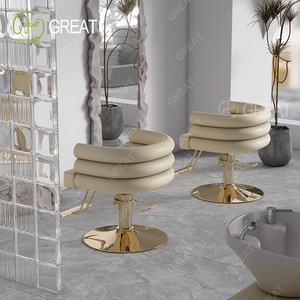 Petit fauteuil de coiffure de luxe à base ronde <span class=keywords><strong>en</strong></span> or pour salon de coiffure <span class=keywords><strong>Chaise</strong></span> de salon de coiffure moderne <span class=keywords><strong>en</strong></span> <span class=keywords><strong>cuir</strong></span> <span class=keywords><strong>noir</strong></span> à vendre - Product Image 3