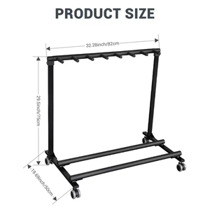 Support de guitare robuste avec base roulante et patins antidérapants pour exposition d'équipement de groupe, idéal pour la maison, la scène et le rangement en studio - Product Image 6