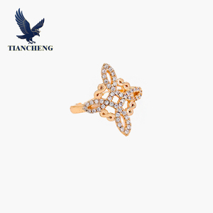 Accesorios de Moda, Anillo de Bruja de Cobre Laminado en Oro de 14K, Circonita Cúbica de Moda, Diamante Brillante, <span class=keywords><strong>Buena</strong></span> <span class=keywords><strong>Suerte</strong></span>, Brujería - Product Image 4