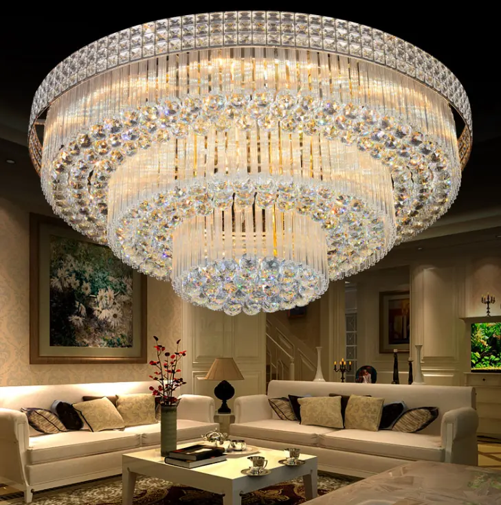 JYLIGHTING moderne Designlösungen vom Werk geliefertes großes glänzendes Kristall-Deckenlicht Wechselstrom-LED-Schalter Hotels Zhongshan