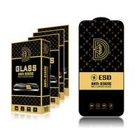 Gouden Diamant Anti-Statische Esd 0.4Mm Volledige Cover 9H Gehard Glas Schermbeschermer Voor Iphone 13 16 15 Pro 17 Pro Max 15 Plus