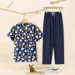 In Voorraad T62030 Dickies Scrubs Met Tand Print Casual 2 Stuk Ruches Broek Pak Voor Vrouwen Katoen Witte Verpleegster Uniform Stof