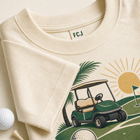 T-shirt de golf personnalisé pour homme en coton épais, coupe ample, manches courtes, avec logo personnalisé