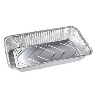 Heavy Duty Extra Large 21 x 13 Full Size Aluminum Tray 9 x 13 Half Size Aluminum Pan with Foil Lid 100g/120g/130g