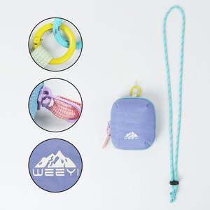 ChangRong <strong>Fun</strong> Color Recycled Material Mini <strong>Bag</strong> with Zippered Pouch, Integrated Carabiner &amp; Interior Slip Pocket for Daily Use - Product Image 5