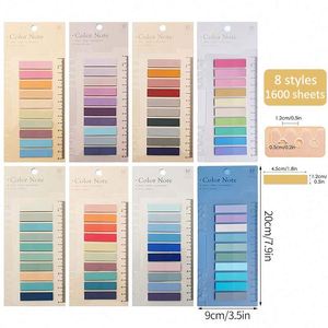 Bloc de Notas Kawaii Estético de 1600 Hojas, Adhesivos Transparentes para Índice, Marcadores, Papelería - Product Image 2