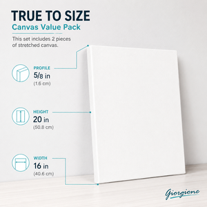 Giorgione Set di 2 Tele Pronte da Dipingere 40x50cm per Artisti, Studenti e Principianti, <span class=keywords><strong>Tela</strong></span> Stirata - Product Image 2