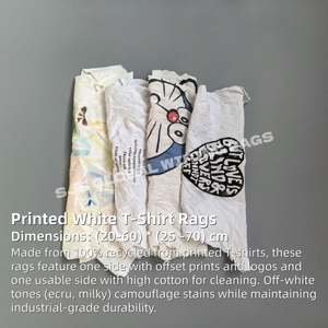 Paños de Limpieza Industriales de Algodón Reutilizables Blancos Estampados para Taller, 20KG, Paños de Limpieza Blancos - Product Image 2