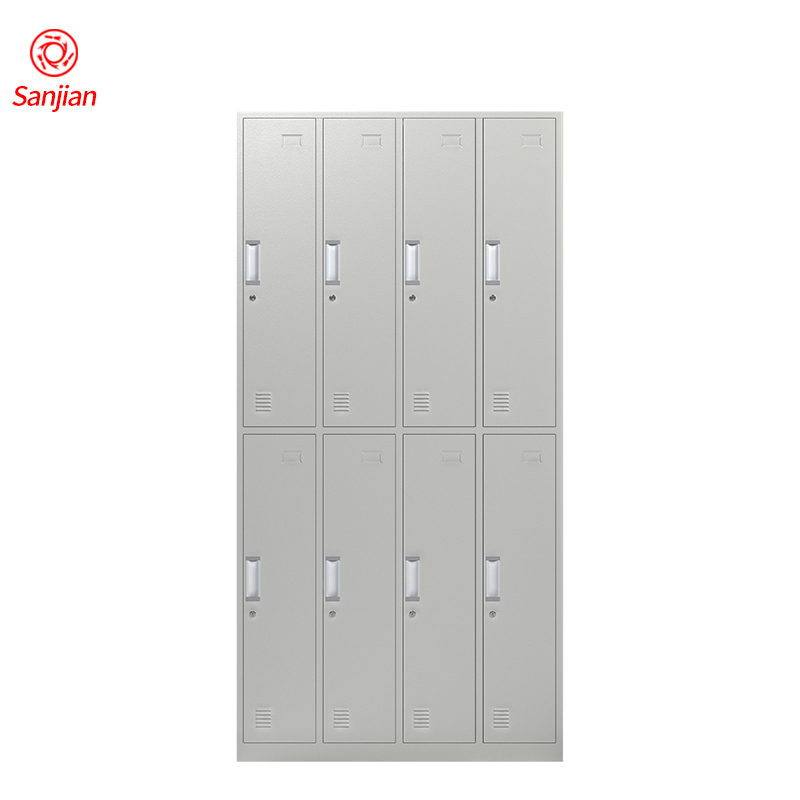 Modern design multi-door storage clothes yoga cabinet 8 doors steel locker metal wardrobe almirah