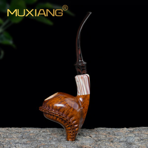 MUXIANG Handmade Briar Wood Pipe Free Type 3mm Filter Tobacco Smoking Accessory For Men - Product Image 1
