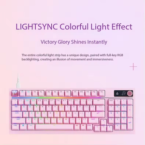 Logitech G316 X Nebula Series <b>Customized</b> Mechanical <b>Keyboard</b> Pink Purple 98 Layout 8K Report Rate RGB Lighting Gift for Friends - Product Image 4