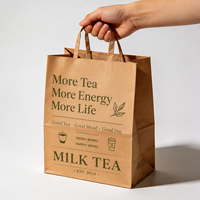 Sac en papier kraft personnalisé avec logo, avec plateau porte-gobelet, anti-déversement, pour café et boissons à emporter, idéal pour le thé boba