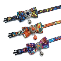 Accessoires de protection en gros pour AirTag : Étui rétro bohème en polyester écologique avec nœud pour collier de chien ou collier pour chat