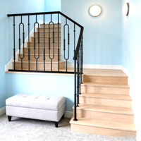 Garde-corps d'escalier robuste Rampe de balcon Clôture en fer forgé Balustre fiable pour l'escalier de la villa