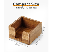 Porte-notes adhésifs en bois d'acacia personnalisé, distributeur de notes Post-it pour bureau, organisateur de notes adhésives 3x3, porte-bloc-notes