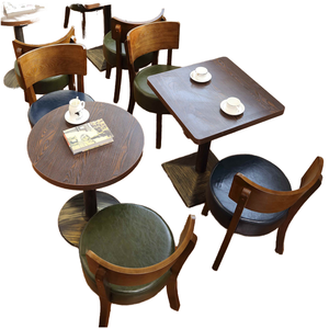 Ensemble de chaises de table à manger vintage en bois massif pour café, gâteau, taverne, magasin de thé au lait, combinaison de chaises de cuisson en bois massif - Product Image 4