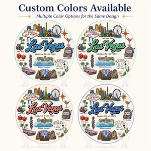 Assiette en céramique souvenir de <span class=keywords><strong>Las</strong></span> <span class=keywords><strong>Vegas</strong></span>, États-Unis, motif dessin animé des monuments de la ville, pour décoration, personnalisable OEM ODM, vente en gros - Product Image 2