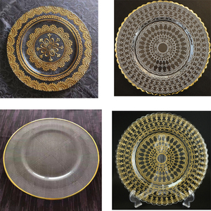 Nuevas placas de cargador transparentes doradas Retro con diseño de flores de alta calidad al por mayor - Product Image 3