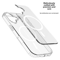 Coque de téléphone transparente magnétique pour 17 Pro Plus, cadre en TPU détachable et remplaçable, protection intégrale antichoc