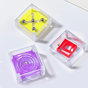 Mini Square Balance Maze <b>Game</b> Plastic Handheld Rolling Puzzle For Kids 8 13 Years Educational Stress Relieving Toy Unisex - Product Image 1