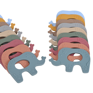 Venta al <span class=keywords><strong>por</strong></span> <span class=keywords><strong>mayor</strong></span> bebé recién nacido regalo BPA libre no tóxico infantil masticar animal anillo silicona elefante mordedor juguete sensorial bebé dentición anillo - Product Image 2