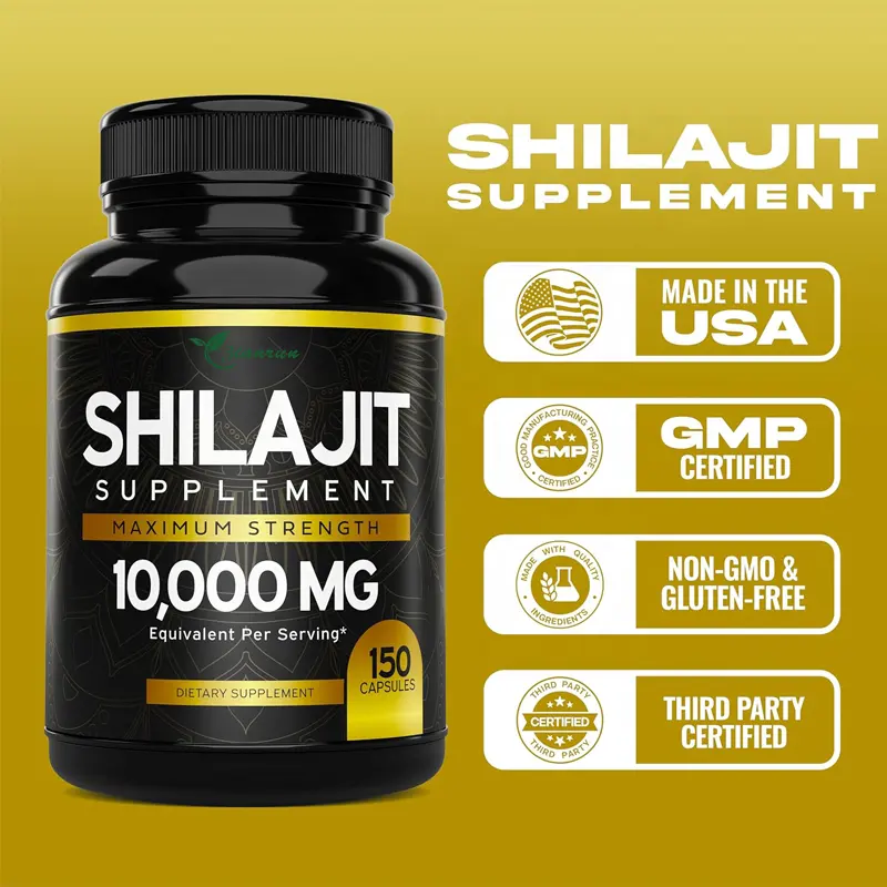 Pure Natural Himalayan Shilajit Extract Tablets Supplement 100% Pure Shilajit Capsules