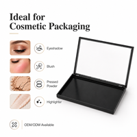 Palette cosmétique vide en plastique noir de haute qualité, personnalisée, 3 mm, avec couvercle transparent, boîte d'emballage pour maquillage, pour fard à paupières, poudre, blush