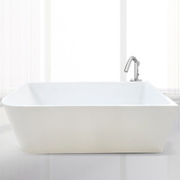 Baignoire rectangulaire moderne et simple de style américain pour maison, hôtel ou gîte, luxe léger, installation autonome