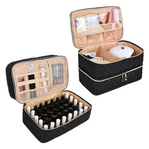 Organisateur de vernis à ongles avec fermeture éclair, double couche, sac de rangement en polyester pour outils de manucure, grande trousse de transport pour 40 flacons - Product Image 4