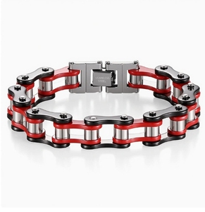 Pulsera de Moda en Oferta, Estilo Rock Moderno, Pulsera de Acero de Titanio con Cadena de Motocicleta Individualista para Hombre - Product Image 3