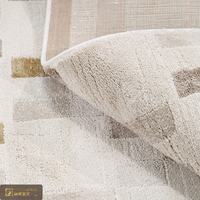 Tapis de bureau LandScopeTech à rayures géométriques architecturales turques, motif quadrillé moderne, robuste, avec envers en jute écologique, sans COV