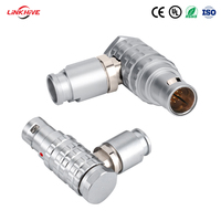 Conector Circular OEM Serie B 90 THG de Ángulo Recto, Enchufe Metálico Autoblocante, Conector de Empuje y Tracción para Soldadura/Crimpado, Uso Médico