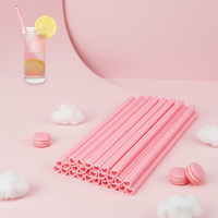 Pailles à boire en plastique réutilisables en forme de cœur rose mignonnes pour la Saint-Valentin, décoration de mariage, accessoires de bar romantiques, fête
