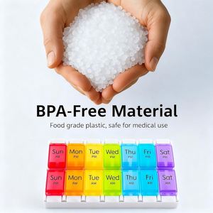 Organizador Semanal de Pastillas Grande, 2 Tomas Diarias, 7 Días, Estuche de Plástico AM/PM, Dispensador Patentado con Botón de Presión, Porta Vitaminas, Diseño de Pez - Product Image 4